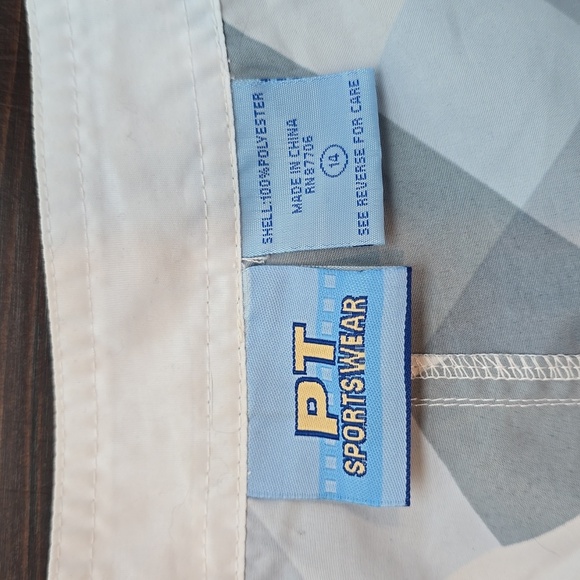 Womens PT Sportswear Gray Plaid Swim Shorts - Picture 2 of 3